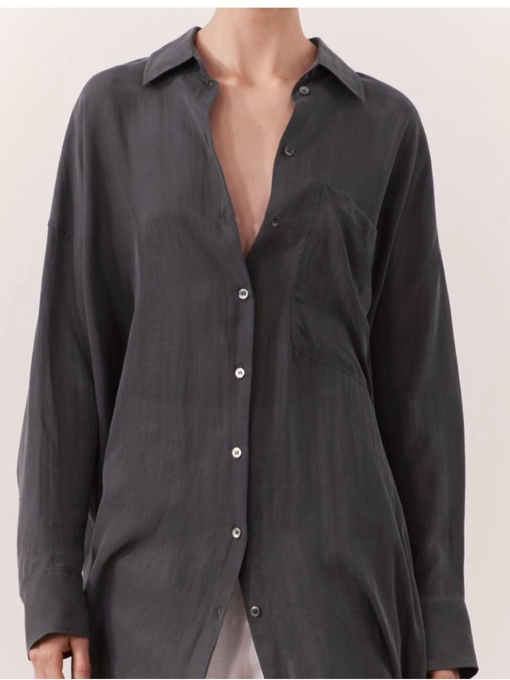Zara oversized Shirt Dress in Charcoal Gray - Picture 5 of 7
